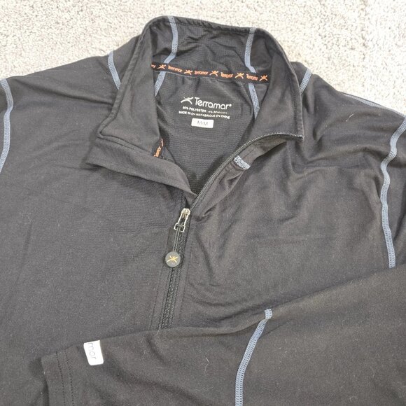 Terramar Long Sleeve Base Layer Shirt Mens Medium Black Climasense Poly Blend - Picture 1 of 12